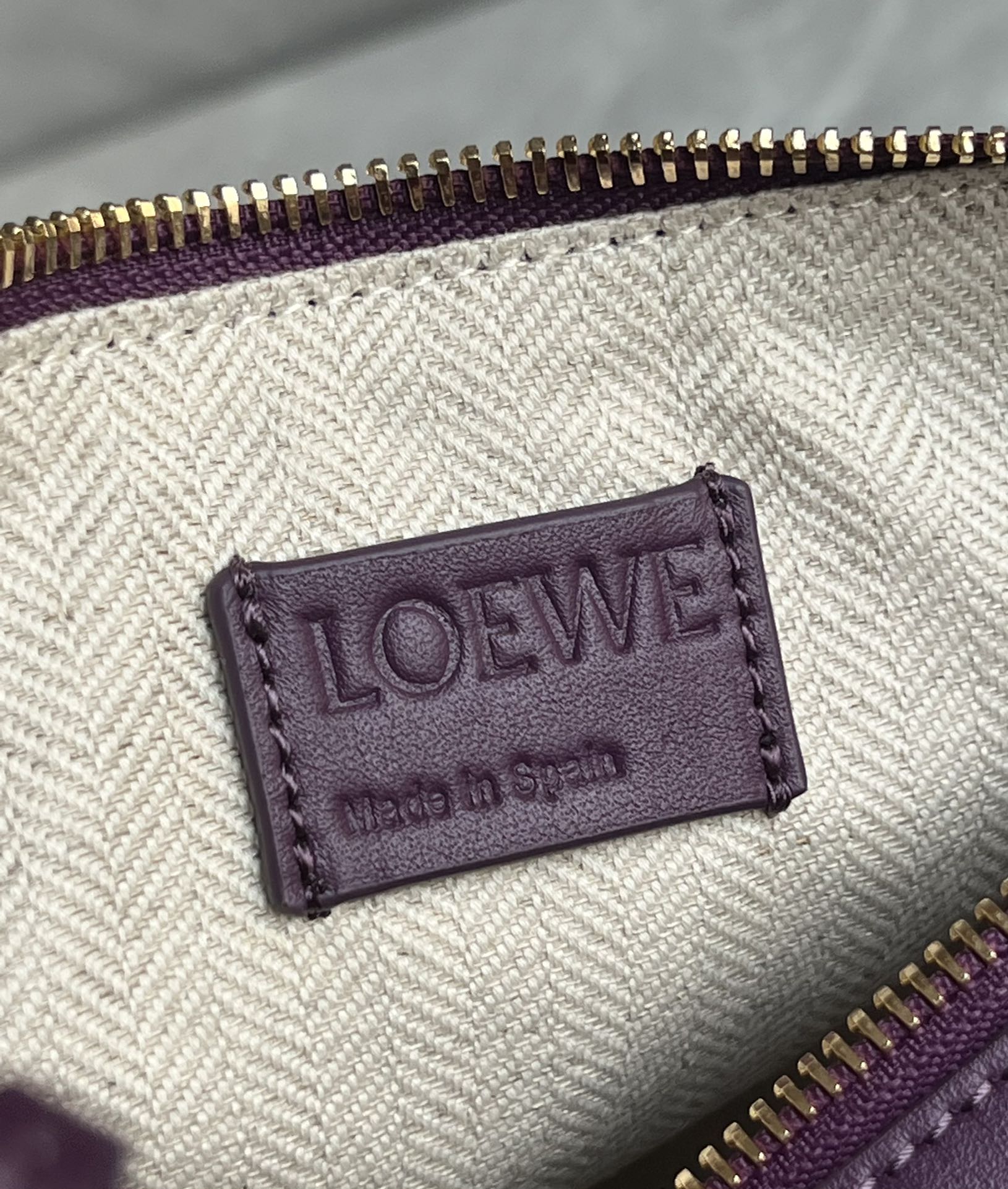 Loewe Mini Hammock Hobo Bag in Classic Calfskin Dark Purple